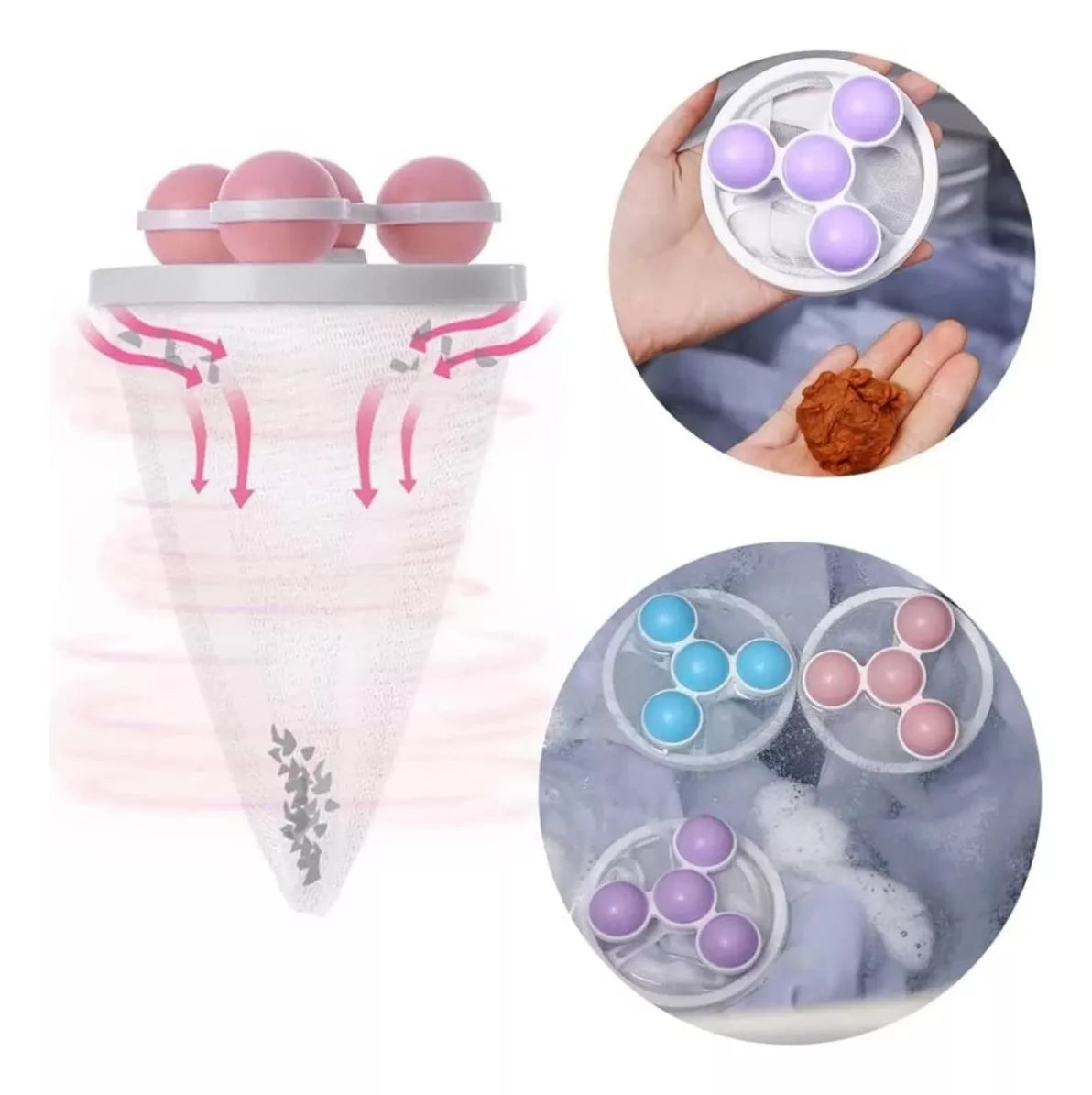 Filtro Atrapa Pelusas para Lavadora 🧺 Recoge Motas, Pelos y Residuos Fácilmente