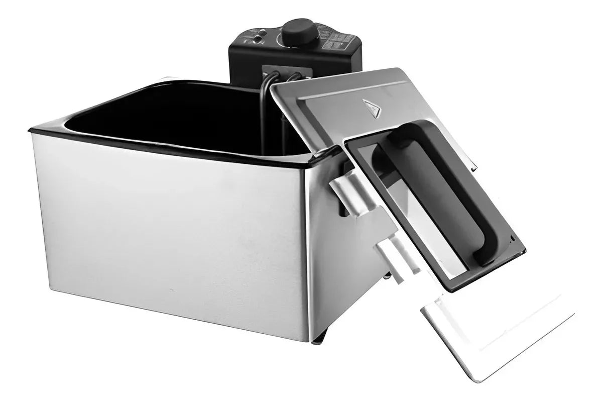 Freidora De Aceite Electrica 2 Cestas En Acero Capacidad 5l