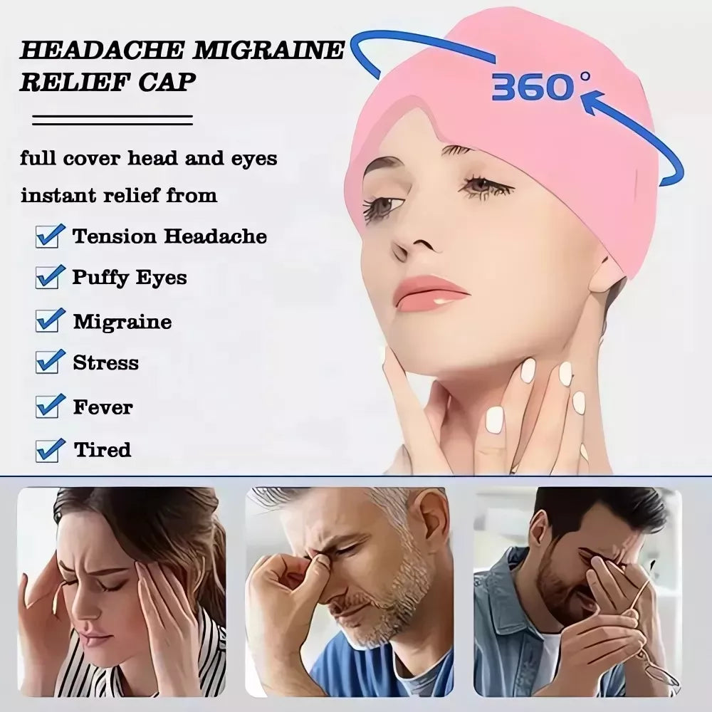 Gorro Gel Alivio Migraña Dolor Cabeza Compresa Frio Caliente