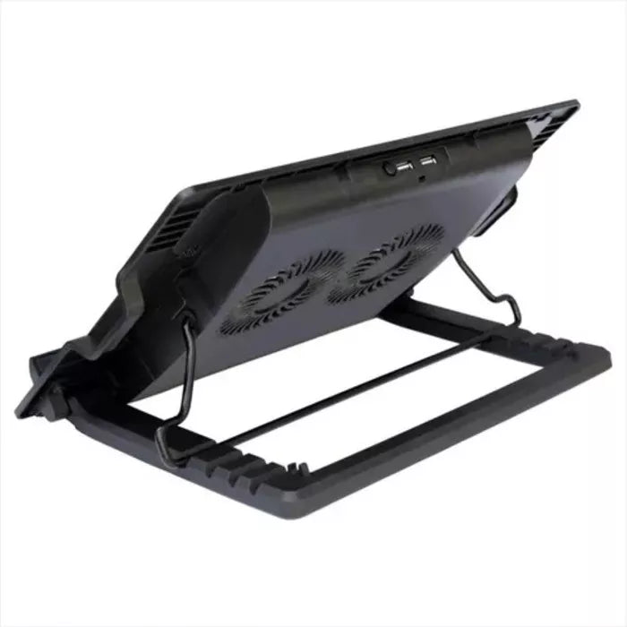 (1)Base Refrigerante A2 Negra Metalica Cooling Pad 2 Ventiladores 5 Niveles