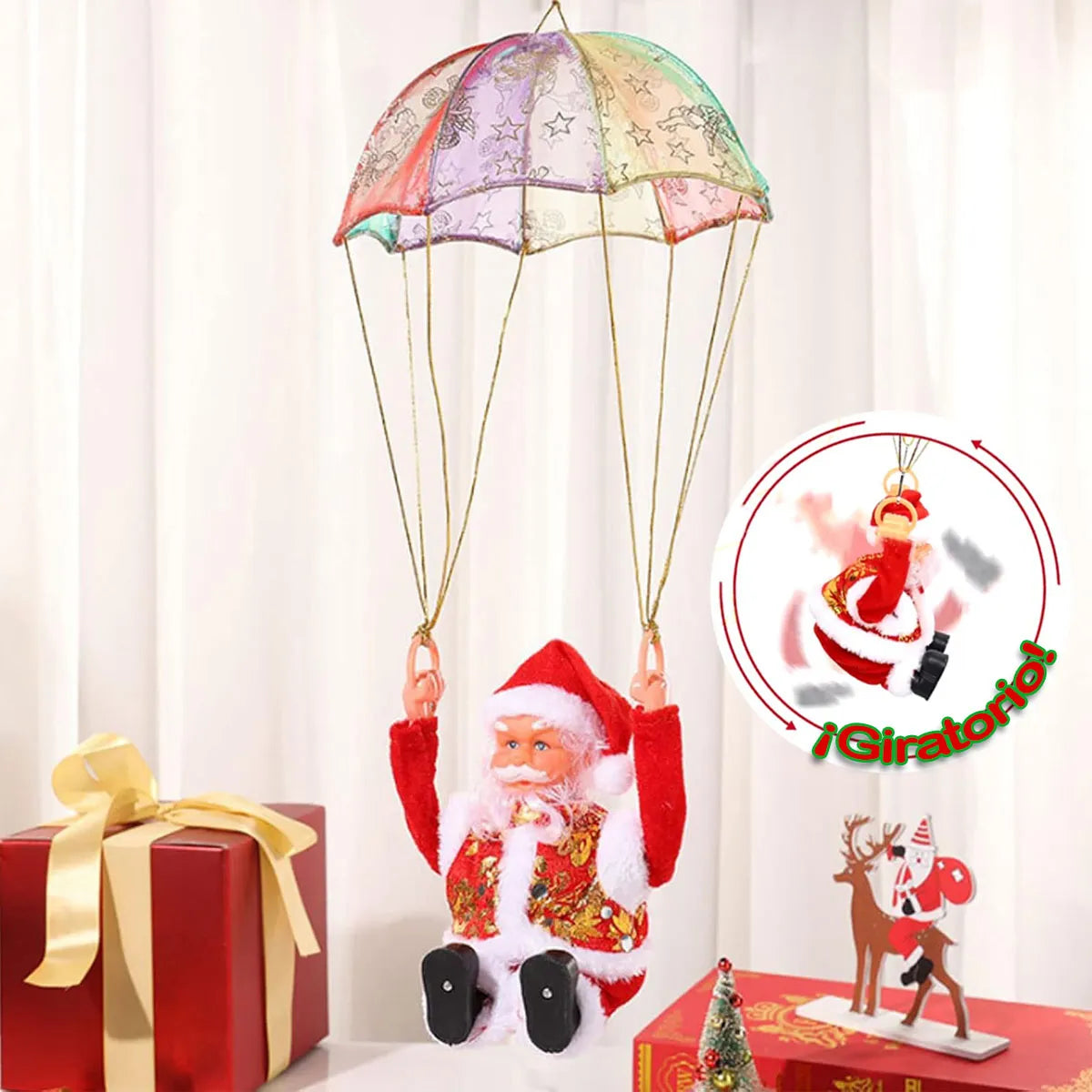 🎅 Papá Noel Giratorio 360° – ¡La decoración que cobra vida esta Navidad! 🎄