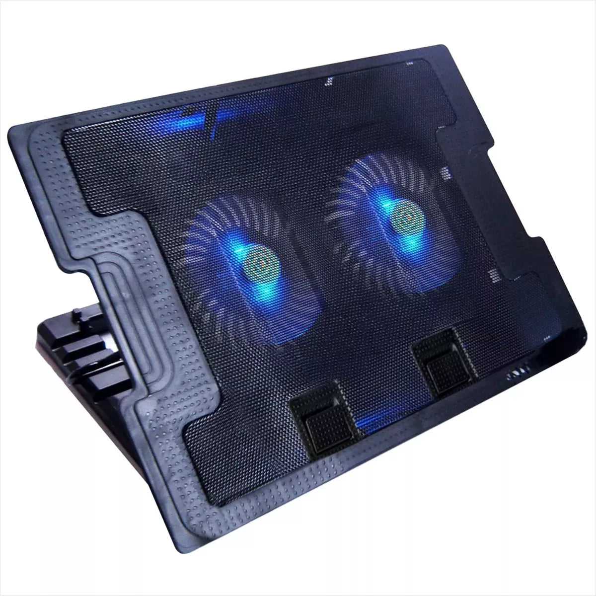 (1)Base Refrigerante A2 Negra Metalica Cooling Pad 2 Ventiladores 5 Niveles