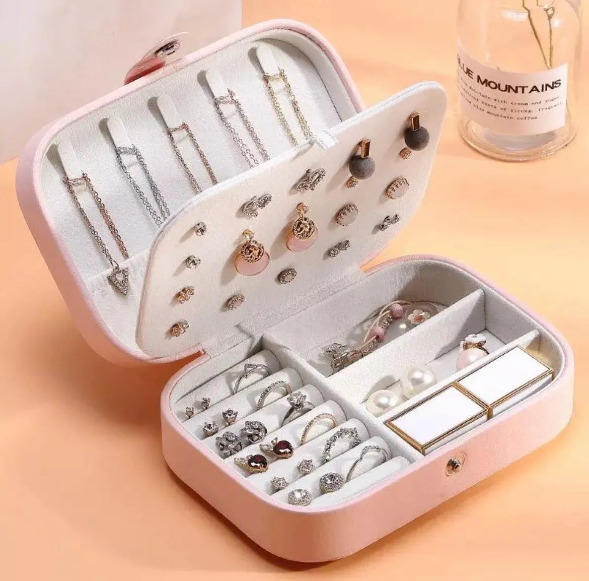 Joyero Organizador Portátil para Joyería 💍 Guarda Anillos, Collares y Aretes con Estilo