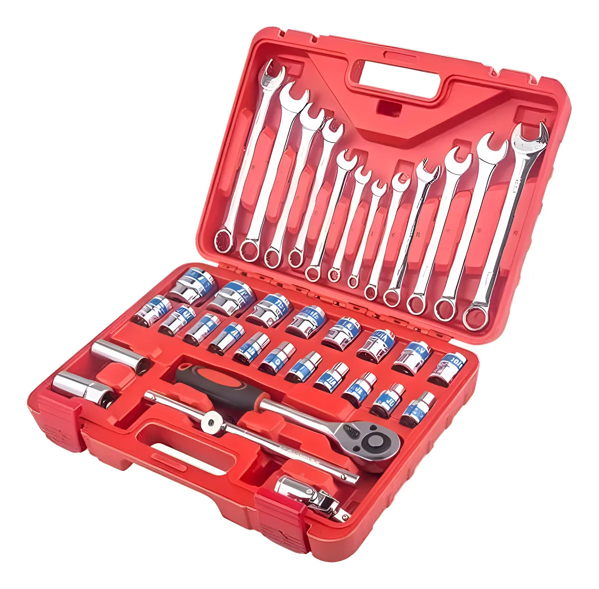 Juego de Copas y Ratchet 37 Piezas – Set Mecánico Profesional 🔧