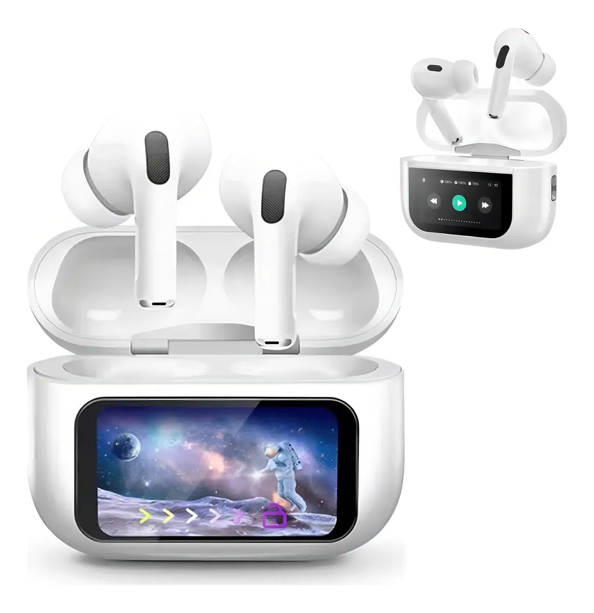 Audífonos Bluetooth Pro 2da Gen con Pantalla Táctil 🎧 Compatibles iPhone y Android