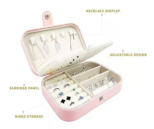 Joyero Organizador Portátil para Joyería 💍 Guarda Anillos, Collares y Aretes con Estilo