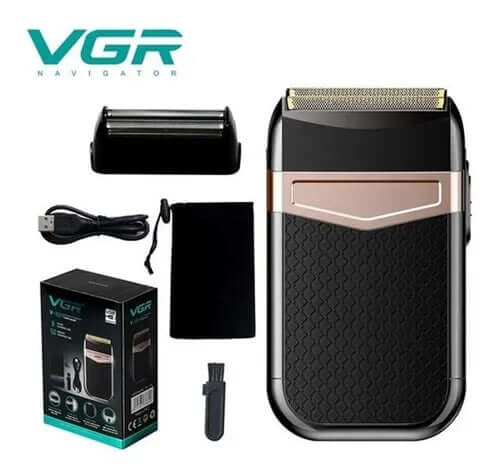 (1)VGR-Afeitadora eléctrica para hombres, maquinilla de afeitar recíproca, cortadora de barba profesional, máquina de afeitar portátil, V-331