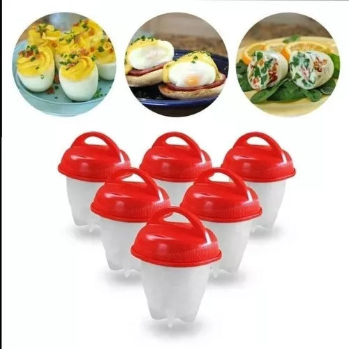 Moldes para Hervir Huevos sin Cáscara 🥚 Set x6 en Silicona Fácil y Rápido