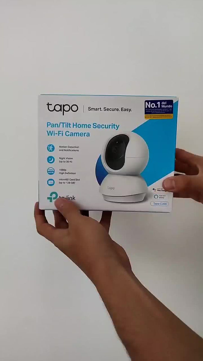 (1)Cámara de seguridad Tapo link C200 Ip Wifi Robótica, Full Hd / Audio, Tapo C200 Color Blanco