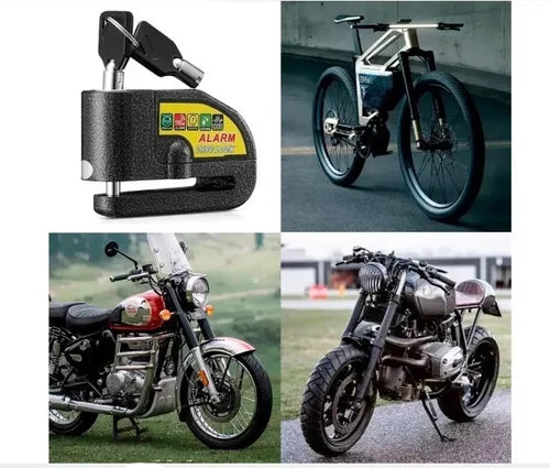 Candado-alarma Freno Disco Seguridad Para Motocicleta Y Bici