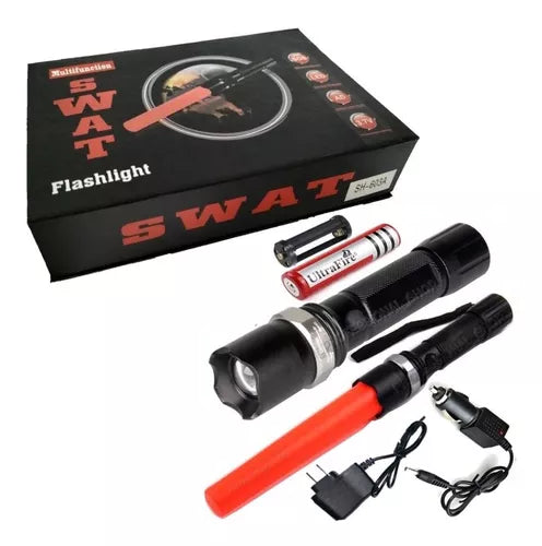 Linterna Táctica Tipo SWAT 🔦 Potente y Recargable