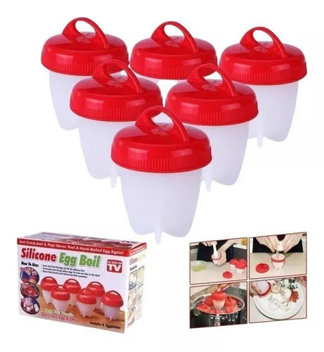 Moldes para Hervir Huevos sin Cáscara 🥚 Set x6 en Silicona Fácil y Rápido