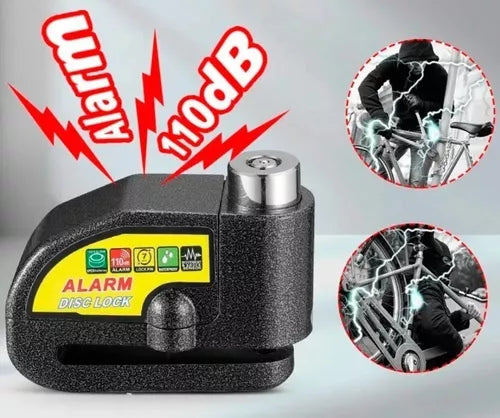 Candado-alarma Freno Disco Seguridad Para Motocicleta Y Bici