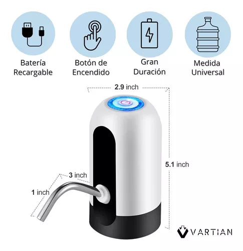 Bomba Electrica Dispensadora De Agua Botellón Chef Master Color Negro O Blanco