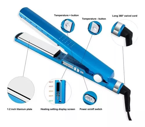 Combo Nano Titanium (plancha, Peine Y Rizador)