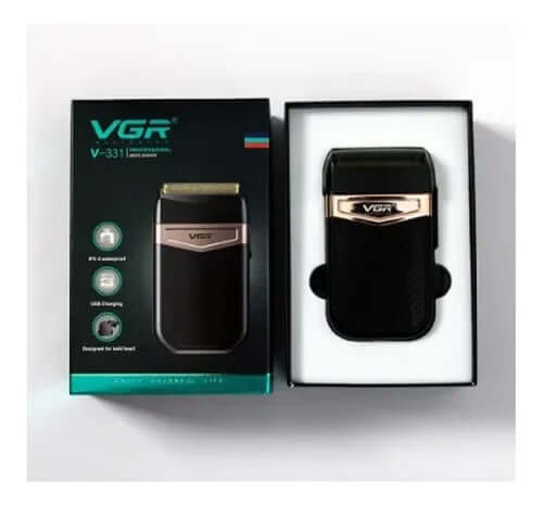 (1)VGR-Afeitadora eléctrica para hombres, maquinilla de afeitar recíproca, cortadora de barba profesional, máquina de afeitar portátil, V-331