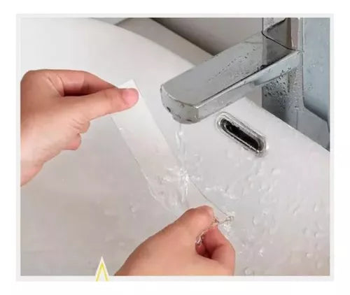 Cinta Doble Faz Adhesiva Silicona Multiusos Reutilizable 5mt Color Transparente Lisa