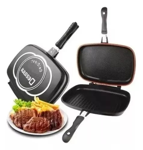 (1)Sartén Doble Parrilla 36 Cms Antiadherente Dessini Italiana Color dessini italy