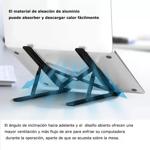 (1)Base Soporte Para Laptop Plegable Y Ajustable Portátil Color Black
