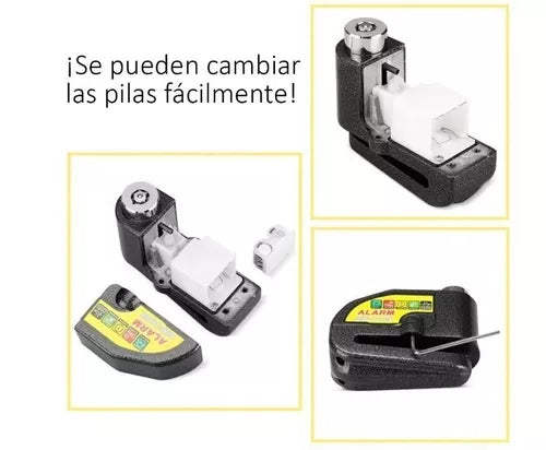 Candado-alarma Freno Disco Seguridad Para Motocicleta Y Bici