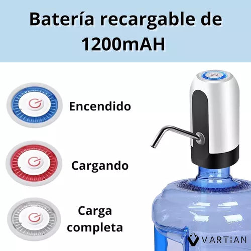 Bomba Electrica Dispensadora De Agua Botellón Chef Master Color Negro O Blanco