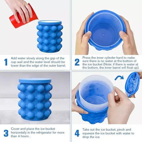 (1)Hielera Ice Cube Maker Genie Cubeta Hielo De Silicona