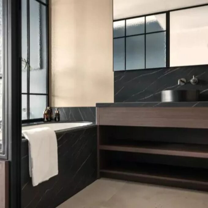 Azulejo adhesivo 60 x 30 negro satinado pegatina decorativa