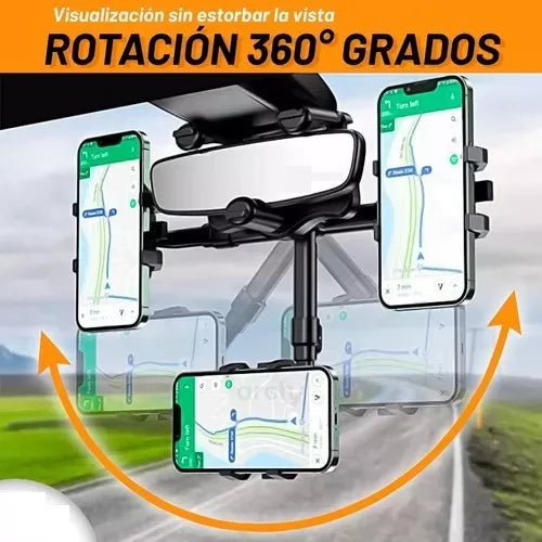 Soporte Holder Celular Espejo Retrovisor Carro Rotación 360
