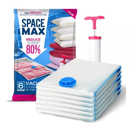 5 Bolsas De Empaque Al Vacío 70x50 + Bomba Ahorrador Espacio Lilito Hug Saver
