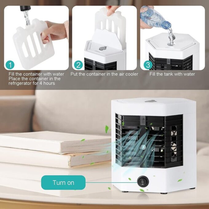 Mini enfriador portatil 2 en 1 aire acondicionado recargable FK23B-46