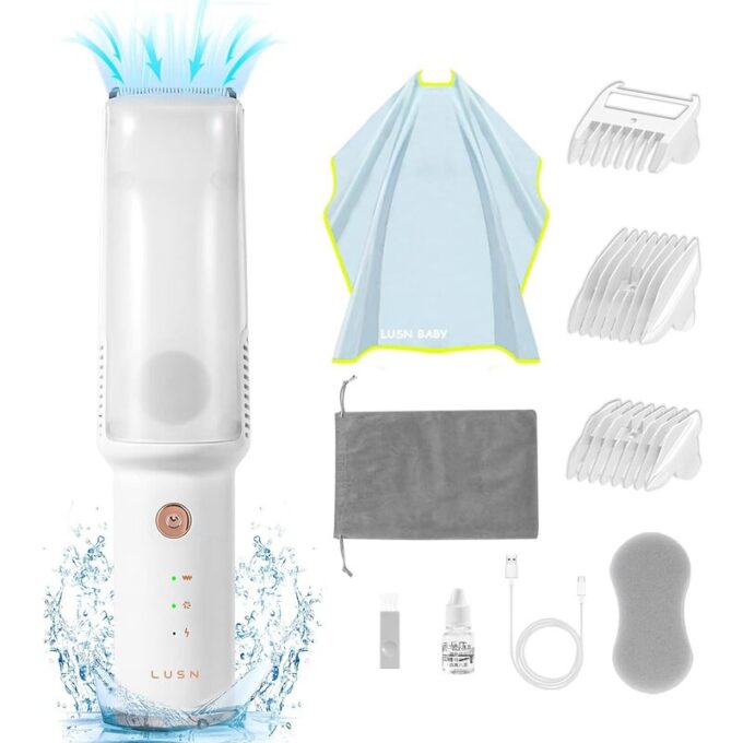 Maquina afeitadora para bebé con aspiracion automatica recargable