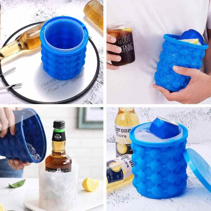 Molde siliconado para cubos de hielo cubeta portátil
