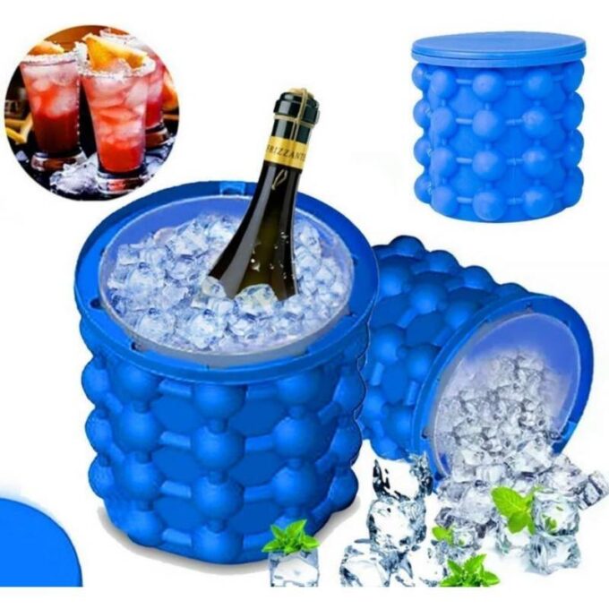 Molde siliconado para cubos de hielo cubeta portátil
