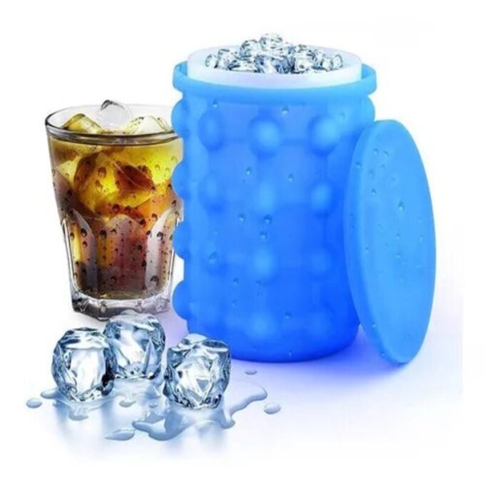 Molde siliconado para cubos de hielo cubeta portátil