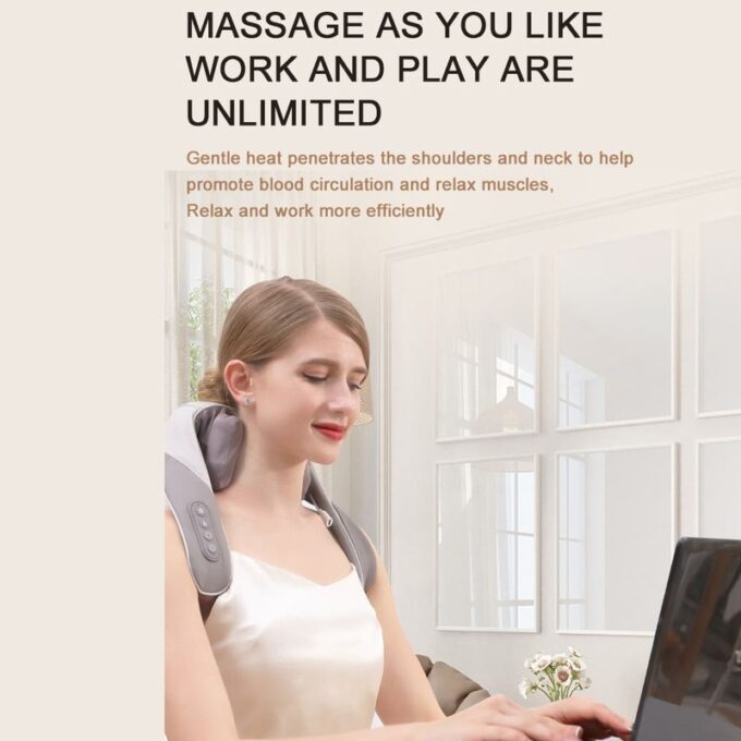 Masajeador inalambrico calefactor cervical 3 en 1
