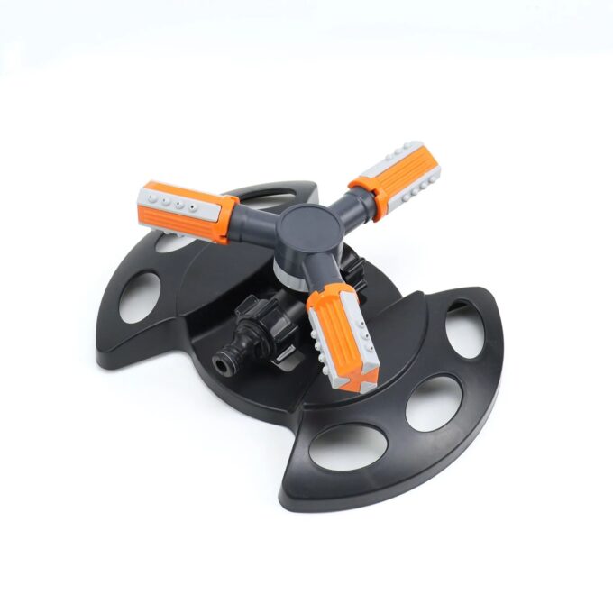 Aspersor rociador de riego 360 rotacion automatica de jardin negro naranja FK23D-180