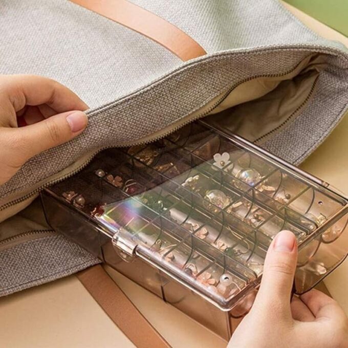Organizador 2 en 1 con tapa Multifuncional joyas y maquillaje FK23D-43