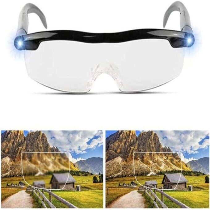 Gafas de lectura con lupa y luz led recargable accesorio lectura