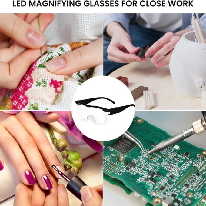 Gafas de lectura con lupa y luz led recargable accesorio lectura
