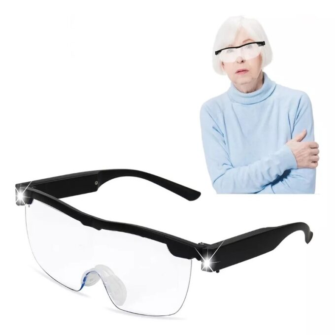 Gafas de lectura con lupa y luz led recargable accesorio lectura