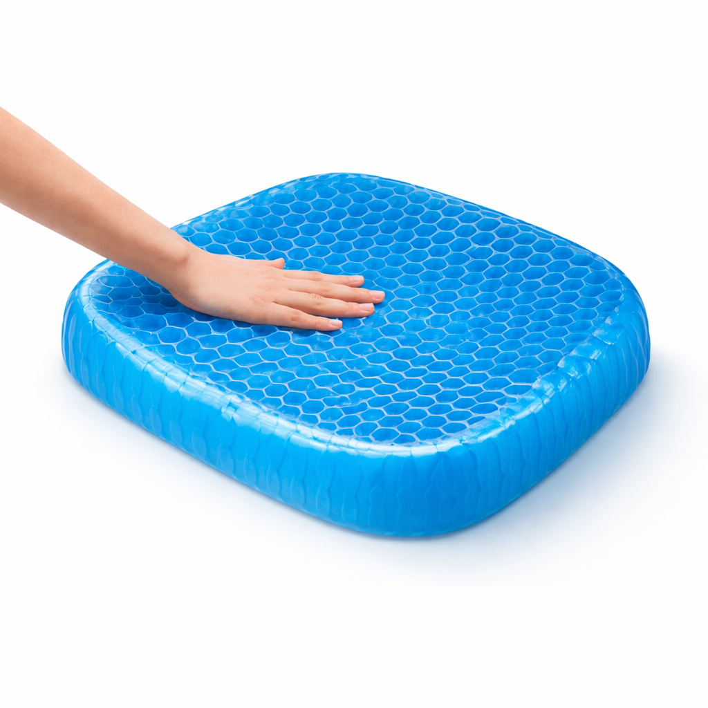 Cojín de Gel Ortopédico para Silla 🪑 Alivia Dolor de Coxis y Espalda