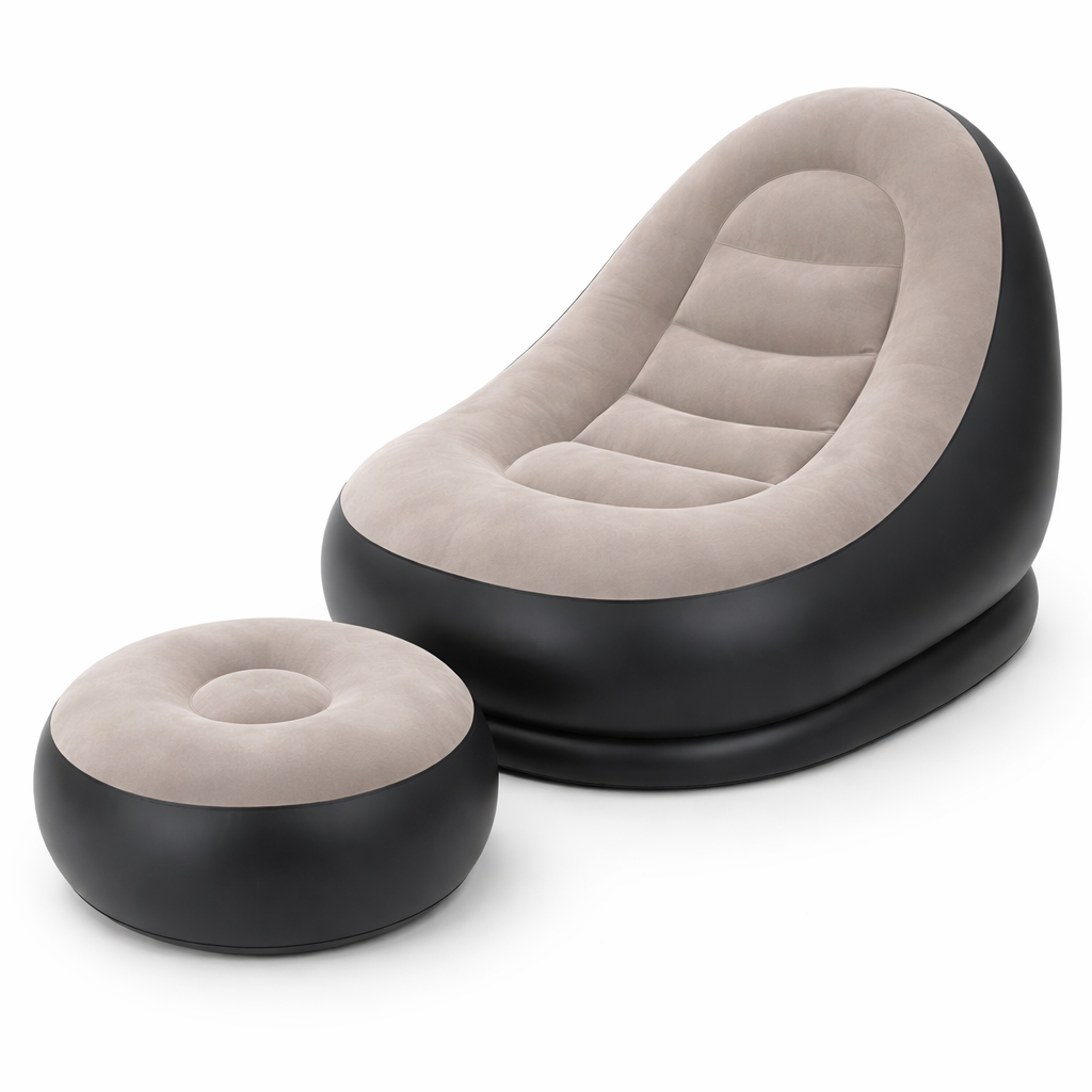 Sillón Inflable con Apoya Pies 🛋️ Incluye Bomba de Pie