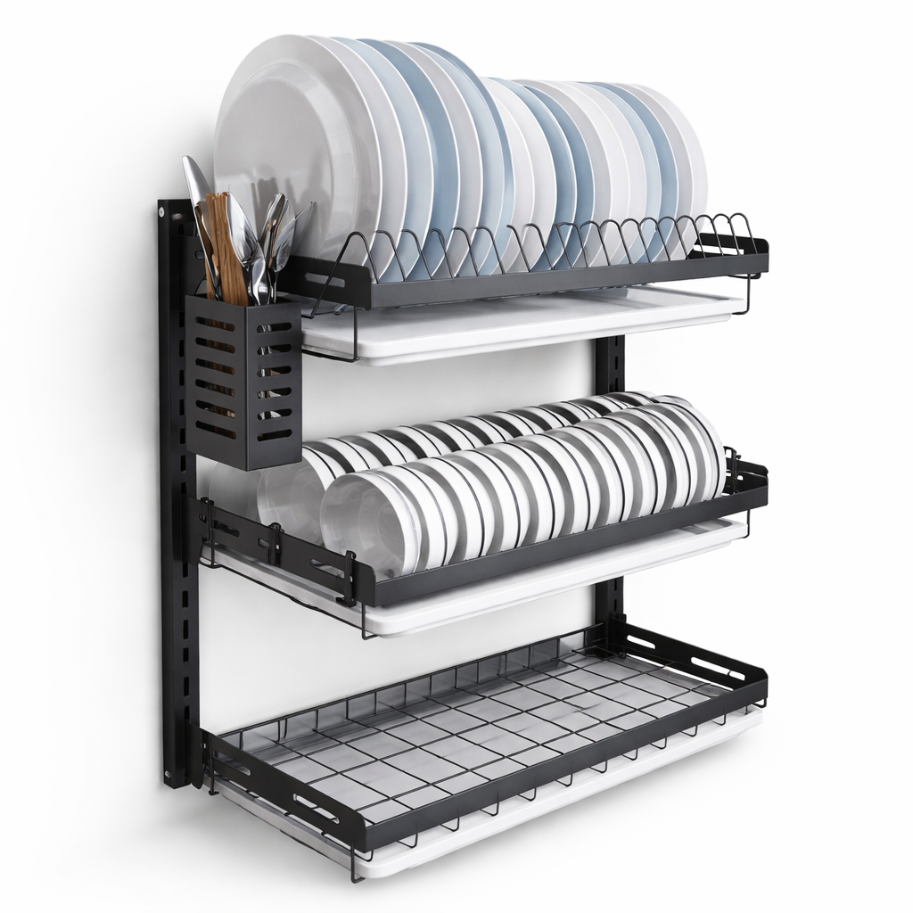 Escurridor de Loza de Pared 42cm 🍽 Ahorra Espacio y Organiza tu Cocina