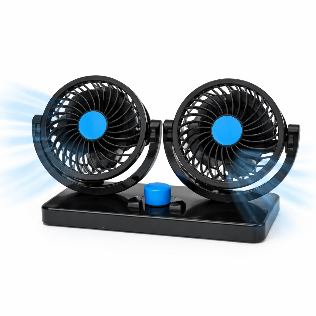 Ventilador Doble para Auto 360° 🚗❄️ Enfriamiento Potente