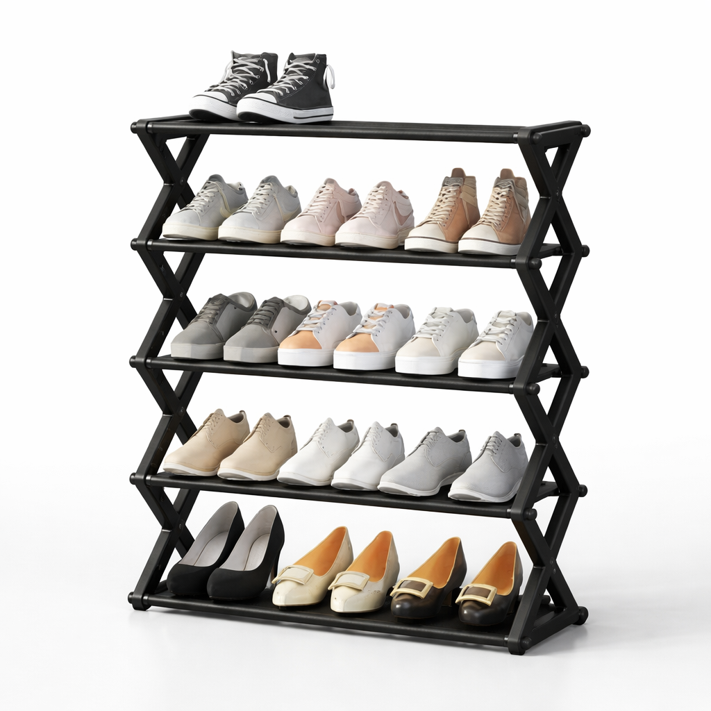 Zapatero Organizador 5 Niveles Tipo X – Ahorra Espacio 👟