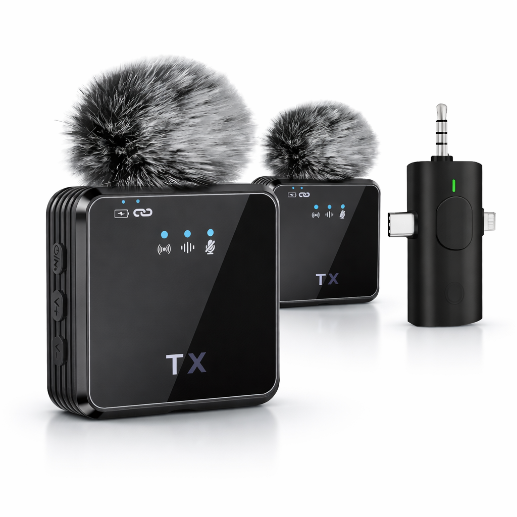 Micrófono Inalámbrico de Solapa F11 🎤 3 en 1 con Doble Emisor – Sonido HD
