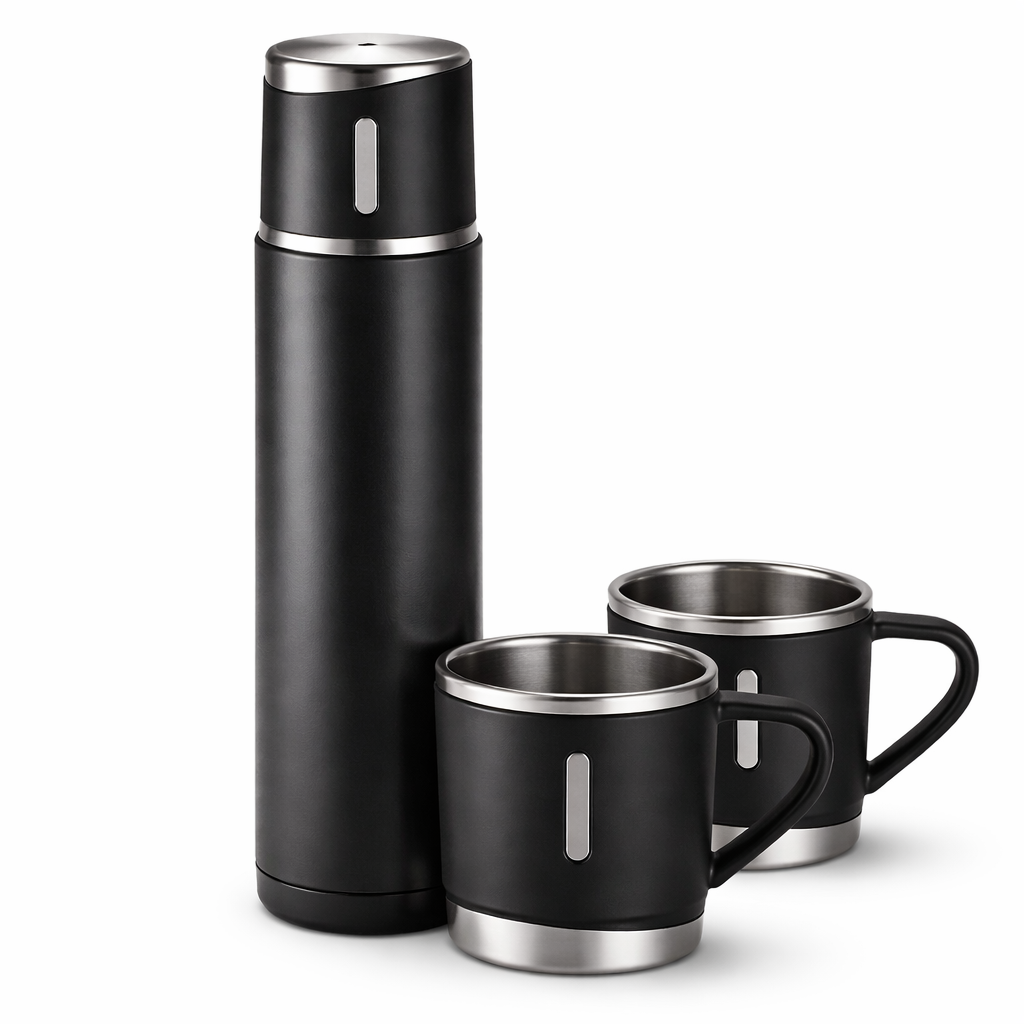 Set de Termos con 3 Vasos 500ml ☕ Acero Inoxidable – Ideal para Regalo