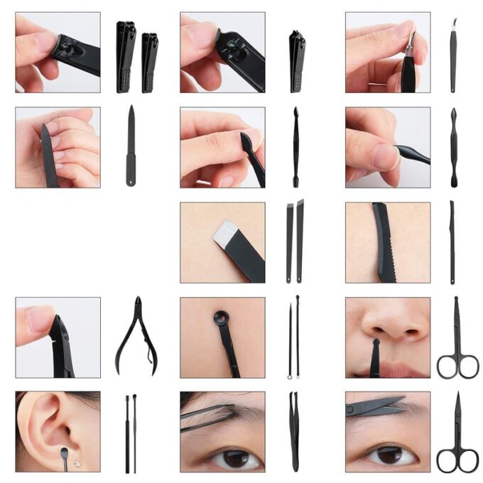 Kit manicure grande estuche de lujo corta uñas y accesorios FK22-45