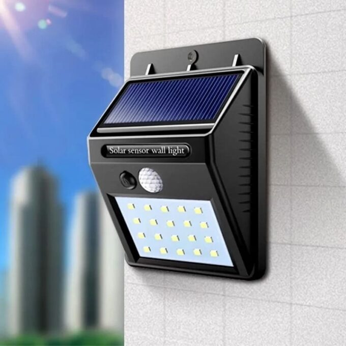 Lampara led recargable con energia solar y sensor de movimiento luz portatil