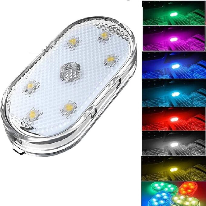 Luz LED tactil adhesiva para techo de carro multicolo